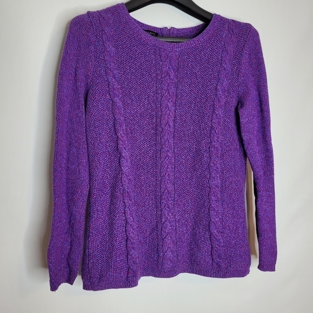 Talbots Purple Knit Waffle Sweater - Picture 3 of 11